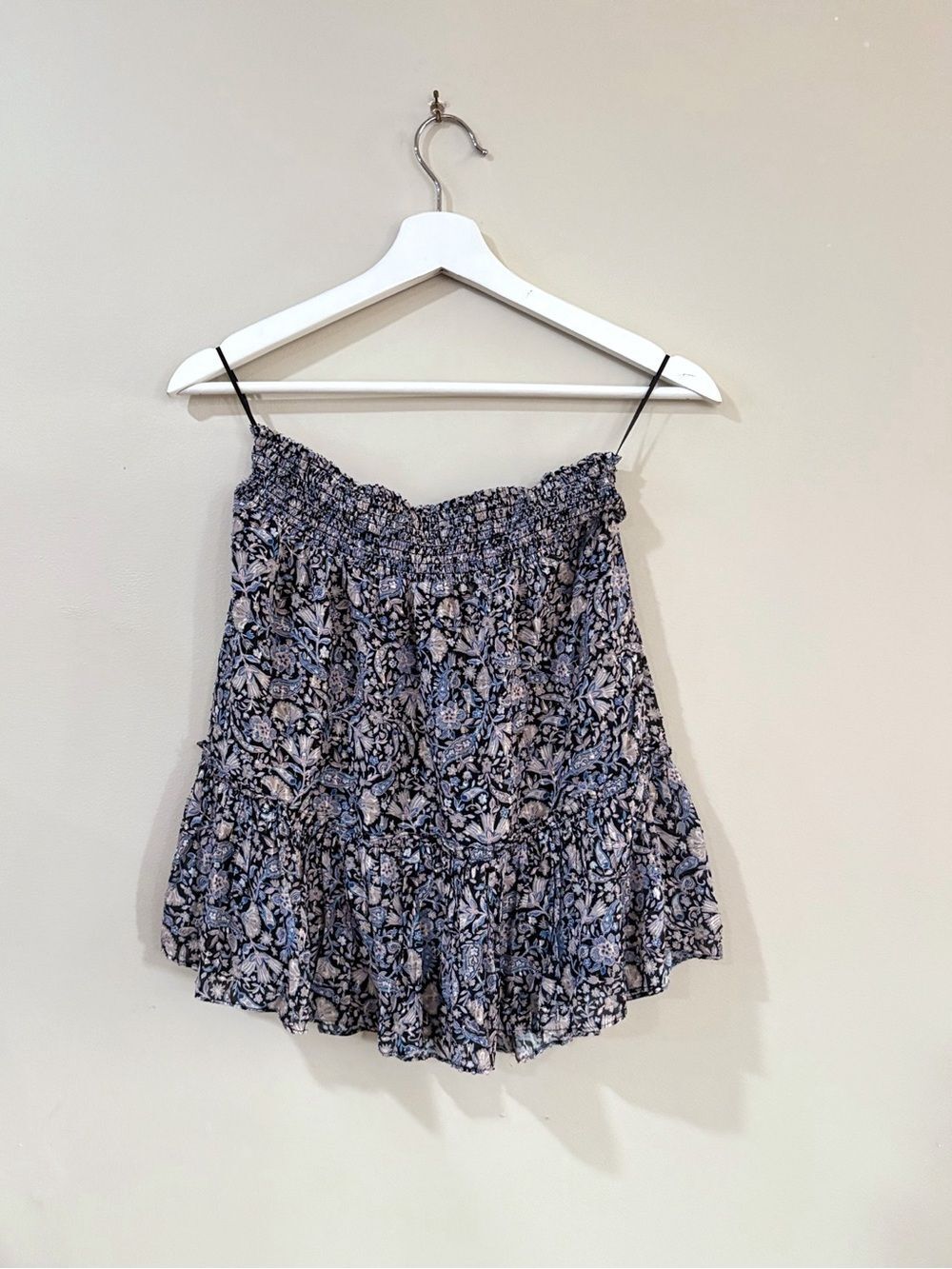 Intermix Reese Mini Skirt Women S Silk Blend Floral Smocked Boho Coquette Chic